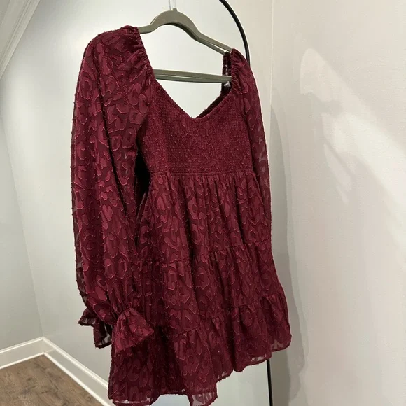 Maroon cheetah print dress - Picture 2 of 4